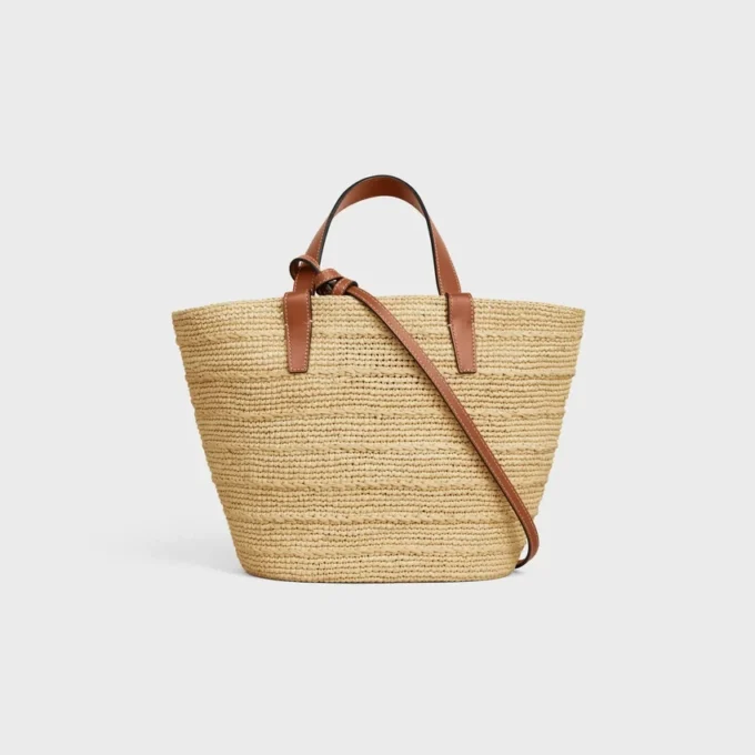 Classic Panier CELINE en raphia et cuir de veau Classic Panier CELINE en raphia et cuir de veau