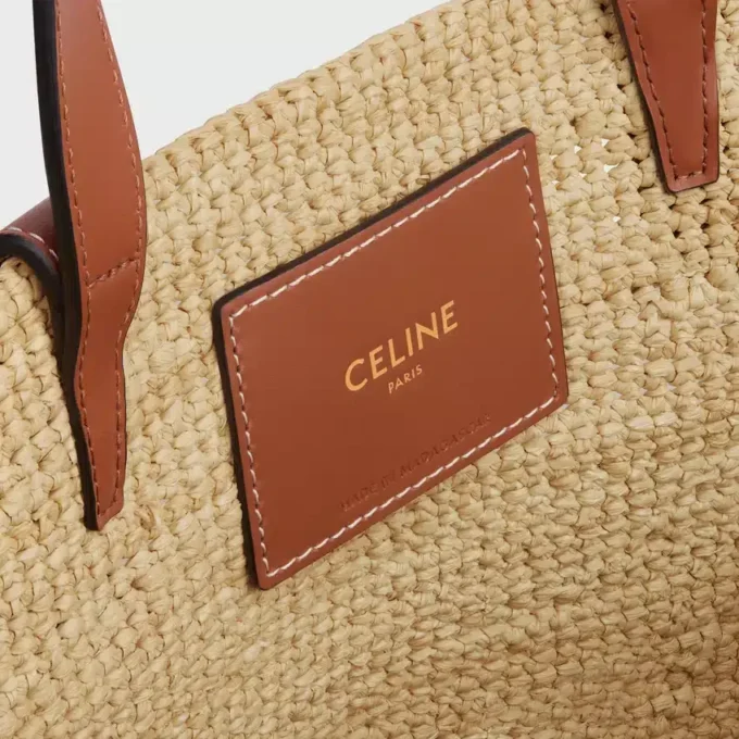 Classic Panier CELINE en raphia et cuir de veau Classic Panier CELINE en raphia et cuir de veau
