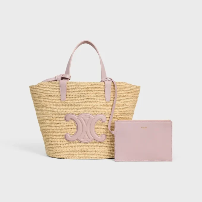 Classic Panier CELINE en raphia et cuir de veau Classic Panier CELINE en raphia et cuir de veau