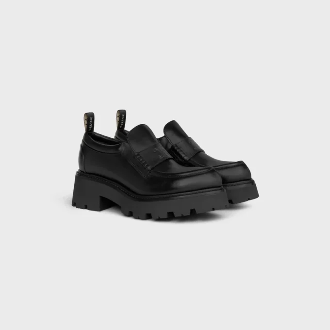 Céline Triomphe – Mocassins en cuir de veau tanné végétal et cuir de veau