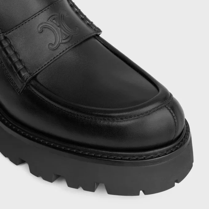 Céline Triomphe – Mocassins en cuir de veau tanné végétal et cuir de veau