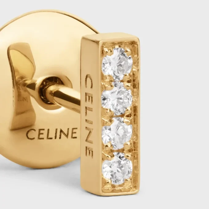 Clou d&rsquo;oreille CELINE en or jaune et diamants
