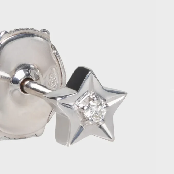 Clous d&rsquo;oreilles CELINE en or blanc et diamants