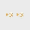 Clous d’oreilles CELINE en strass, perles en résine et laiton avec finition dorée Clous d’oreilles CELINE en strass, perles en résine et laiton avec finition dorée