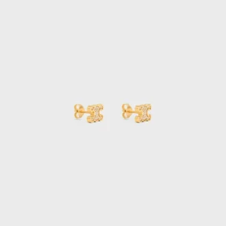 Clous d’oreilles Triomphe en strass et laiton avec finition dorée Clous d’oreilles Triomphe en strass et laiton avec finition dorée