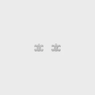 Clous d’oreilles Triomphe en strass et laiton avec finition rhodiée Clous d’oreilles Triomphe en strass et laiton avec finition rhodiée