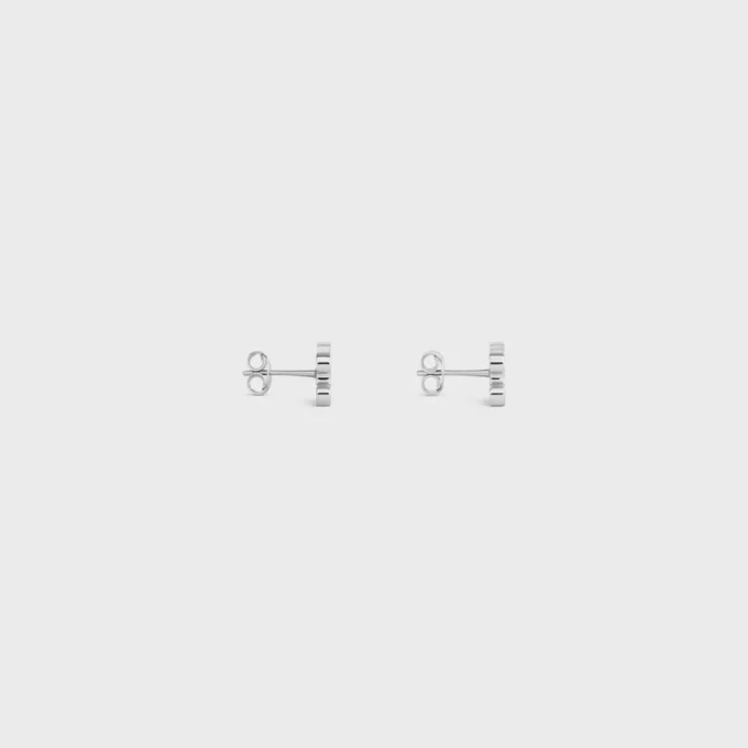 Clous d’oreilles Triomphe en strass et laiton avec finition rhodiée Clous d’oreilles Triomphe en strass et laiton avec finition rhodiée