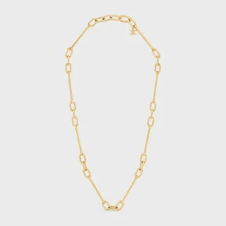 Collier à breloques en laiton avec finition dorée