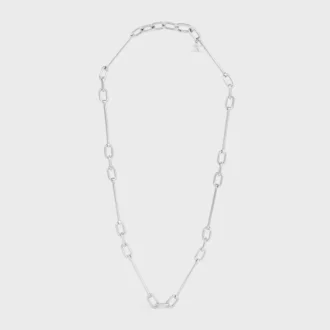 Collier à breloques en laiton avec finition rhodiée