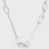 Collier à breloques en laiton avec finition rhodiée