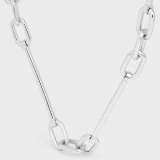 Collier à breloques en laiton avec finition rhodiée