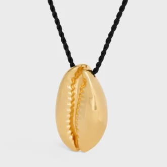 Collier CELINE Dafila en laiton avec finition dorée et soie