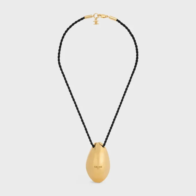 Collier CELINE Dafila en laiton avec finition dorée et soie