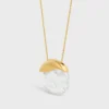 Collier CELINE en cristal de roche et laiton avec finition dorée