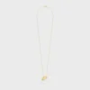 Collier CELINE en cristal de roche et laiton avec finition dorée