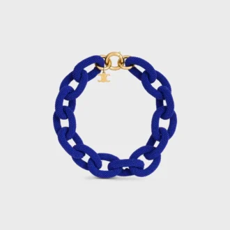 Collier CELINE à maillons en perles et laiton avec finition dorée