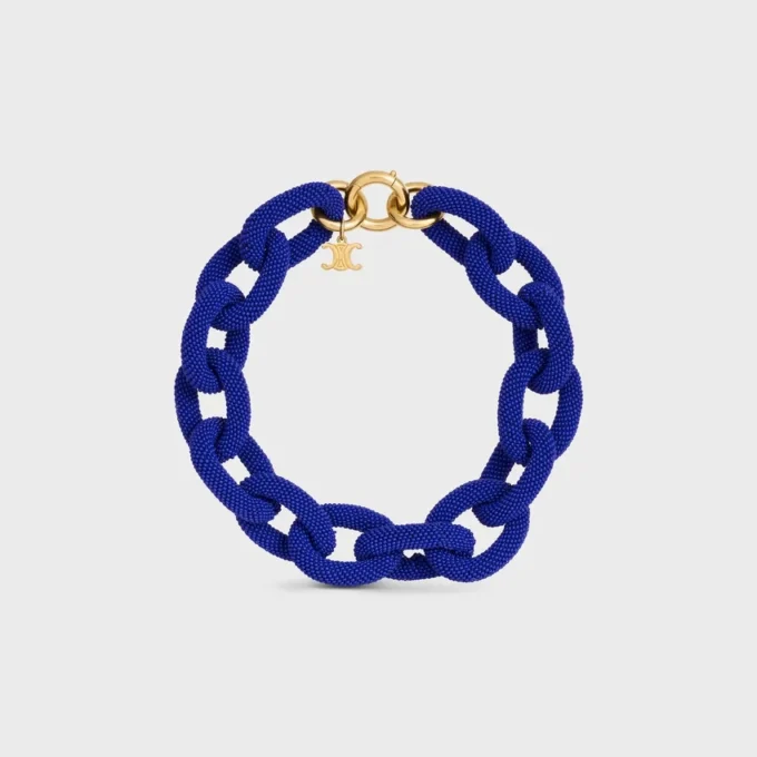 Collier CELINE à maillons en perles et laiton avec finition dorée