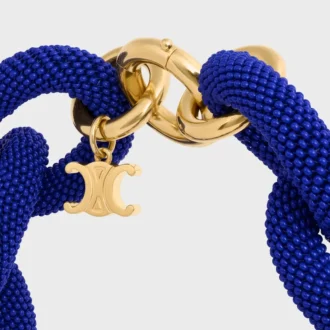 Collier CELINE à maillons en perles et laiton avec finition dorée