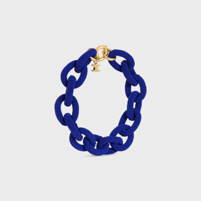 Collier CELINE à maillons en perles et laiton avec finition dorée