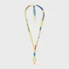 Collier à cordon CELINE Charms en soie et laiton avec finition dorée