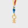 Collier à cordon CELINE Charms en soie et laiton avec finition dorée