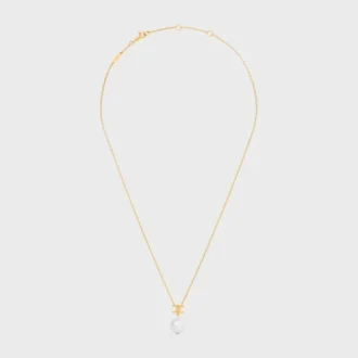 Collier Les Perles CELINE en perles de résine et laiton avec finition dorée