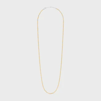 Collier long à breloques en laiton avec finition or et rhodium