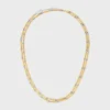 Collier long à breloques en laiton avec finition or et rhodium Collier long à breloques en laiton avec finition or et rhodium