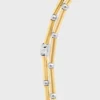 Collier long à breloques en laiton avec finition or et rhodium Collier long à breloques en laiton avec finition or et rhodium