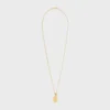 Collier médaillon CELINE en perle de résine et laiton avec finition dorée