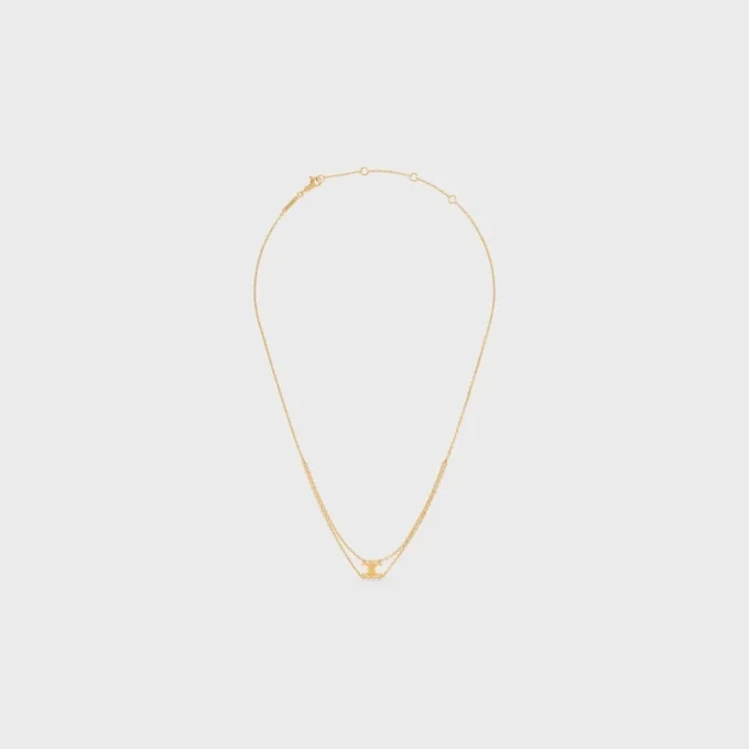 Collier suspendu Triomphe en laiton avec finition dorée