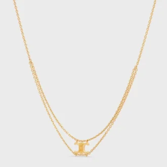 Collier suspendu Triomphe en laiton avec finition dorée