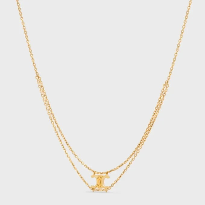 Collier suspendu Triomphe en laiton avec finition dorée