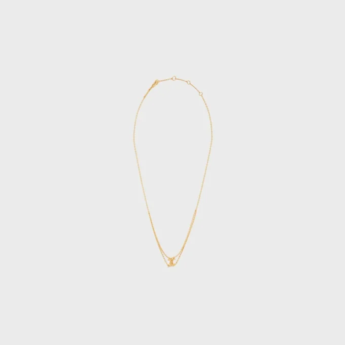 Collier suspendu Triomphe en laiton avec finition dorée