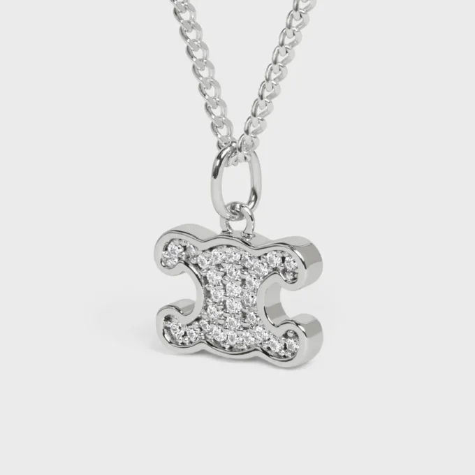 Collier Triomphe en strass, laiton rhodié et cristaux Collier Triomphe en strass, laiton rhodié et cristaux