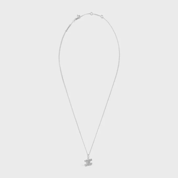 Collier Triomphe en strass, laiton rhodié et cristaux Collier Triomphe en strass, laiton rhodié et cristaux