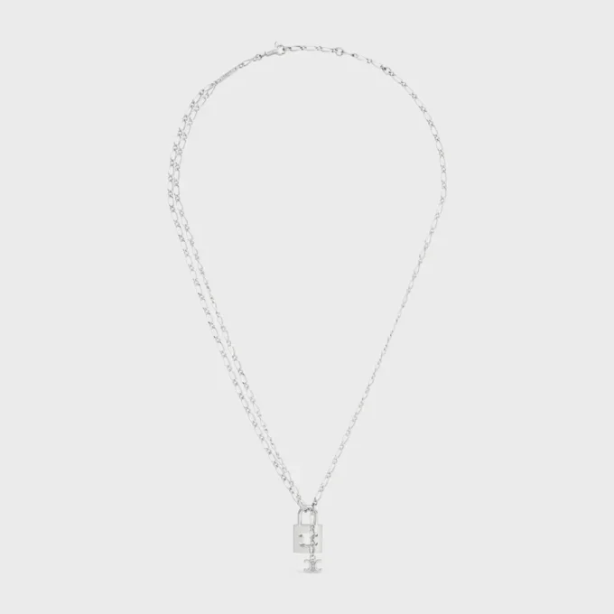 Collier Triomphe Lock en laiton avec finition rhodiée
