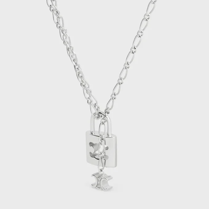 Collier Triomphe Lock en laiton avec finition rhodiée