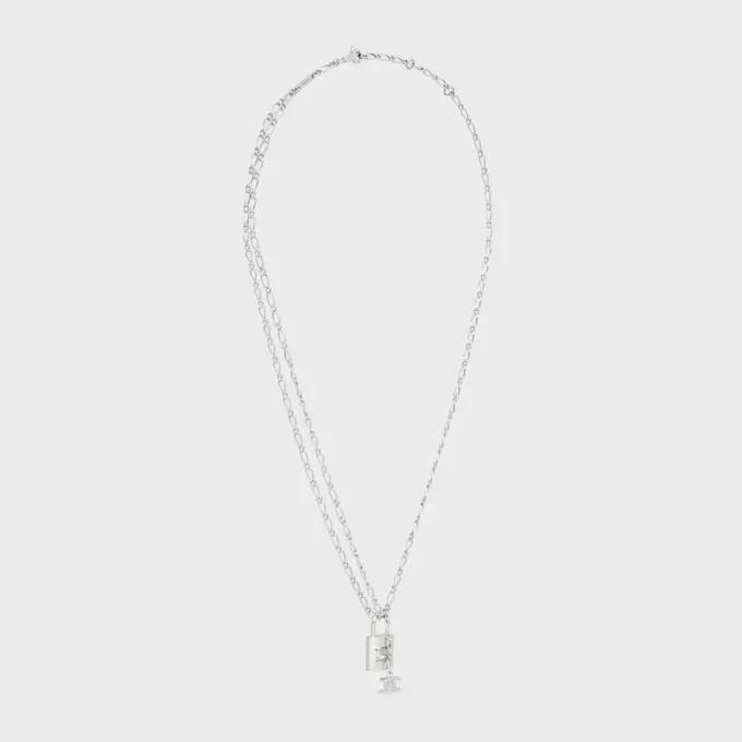Collier Triomphe Lock en laiton avec finition rhodiée
