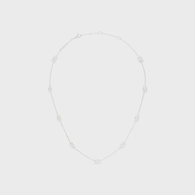 Collier Triomphe Mini Triomphe en laiton avec finition rhodiée