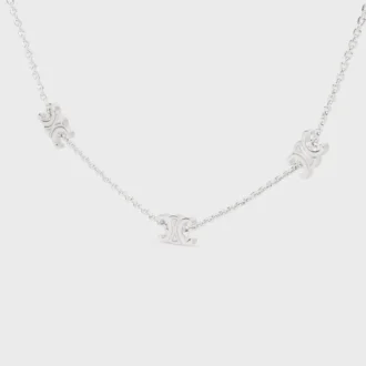 Collier Triomphe Mini Triomphe en laiton avec finition rhodiée