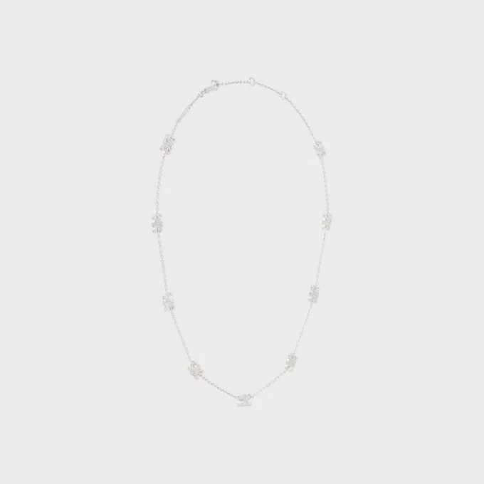 Collier Triomphe Mini Triomphe en laiton avec finition rhodiée