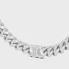 Collier Triomphe Small Gourmette en laiton avec finition rhodiée