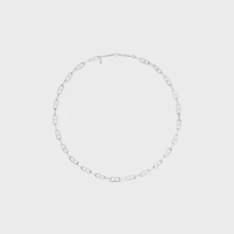 Collier Triomphe Small Octagon en laiton avec finition rhodiée