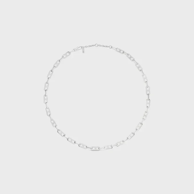 Collier Triomphe Small Octagon en laiton avec finition rhodiée