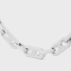 Collier Triomphe Small Octagon en laiton avec finition rhodiée