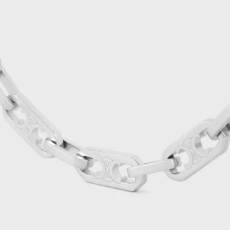 Collier Triomphe Small Octagon en laiton avec finition rhodiée