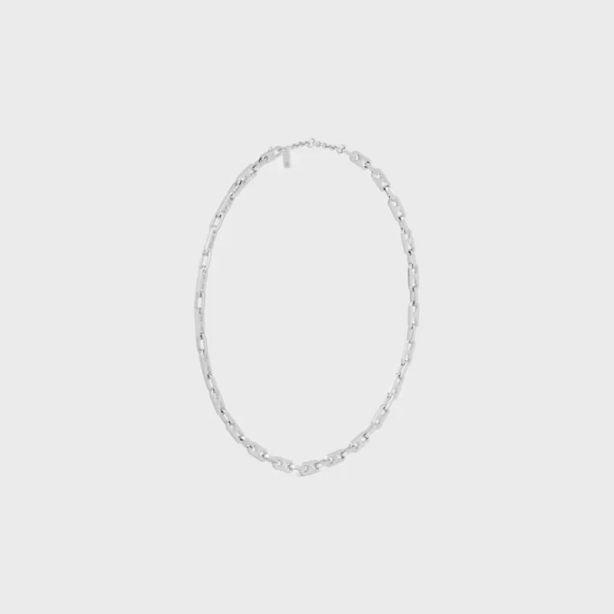 Collier Triomphe Small Octagon en laiton avec finition rhodiée