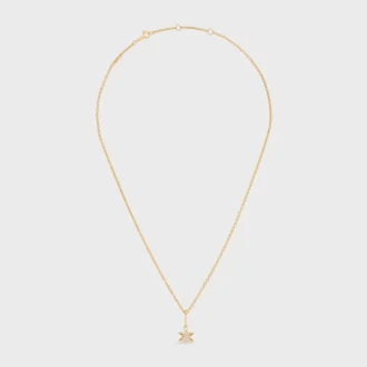 Collier Triomphe Solitaire Sparkle en strass et laiton avec finition dorée