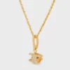 Collier Triomphe Solitaire Sparkle en strass et laiton avec finition dorée
